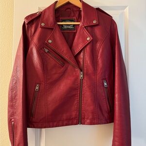 Levi's Red Faux Leather Jacket